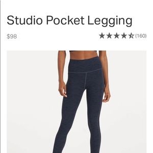 Vuori studio pocket leggings midnight slub size small wore once too small on me